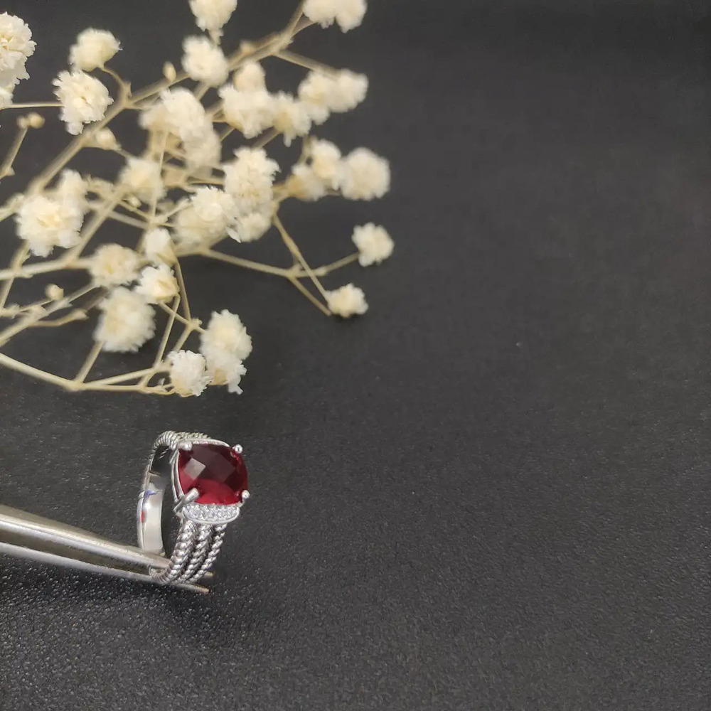 David Yurman pav-paved red diamond ring - Picture 5 of 5